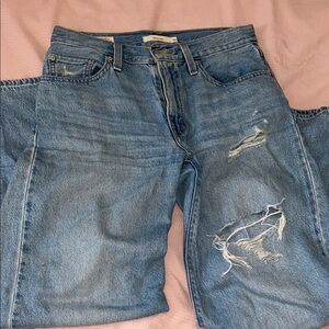 Levi's Relaxed Fit Blue Distressed Women's Jeans